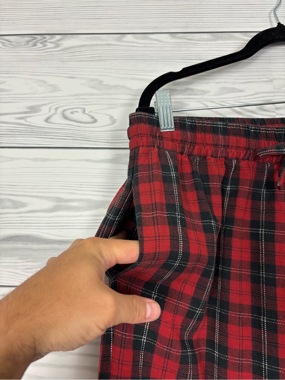 Johnny Was The Zariah long PJ set pajamas size large red plaid floral embroidery - Picture 5 of 15